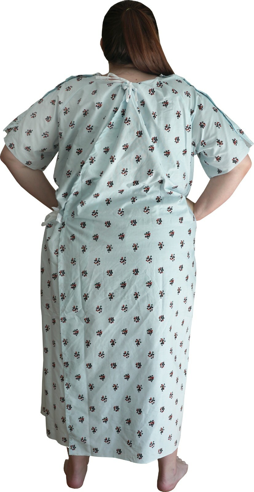 2 Pack – IV Hospital Gown 2 Back Tie Overlap, Multi Print – Unisex – S-XL