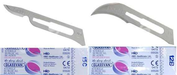 MYCO GLASSVAN Dental Surgical Periodontal Blades #12B #15C Stainless Sterile 100