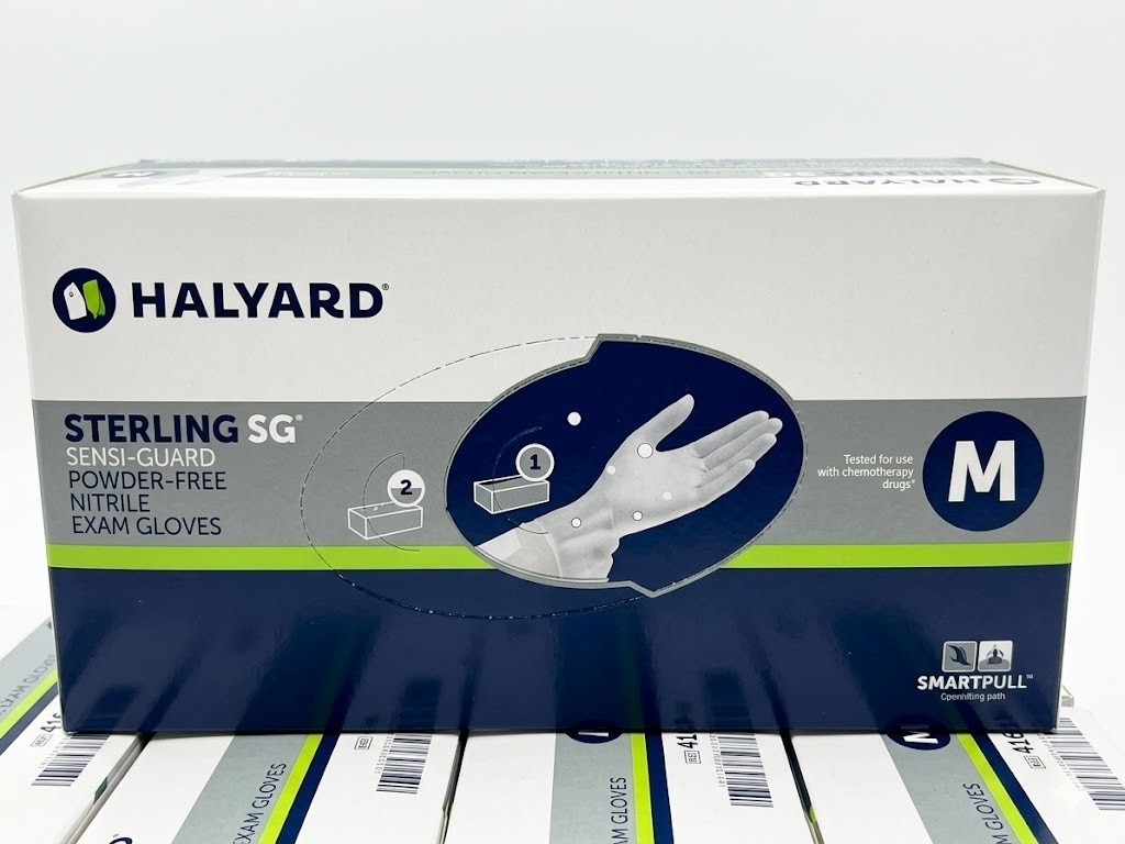 Halyard Sterling SG 41659 Chemo Rated Nitrile Exam Gloves 250 Medium Powder-Free