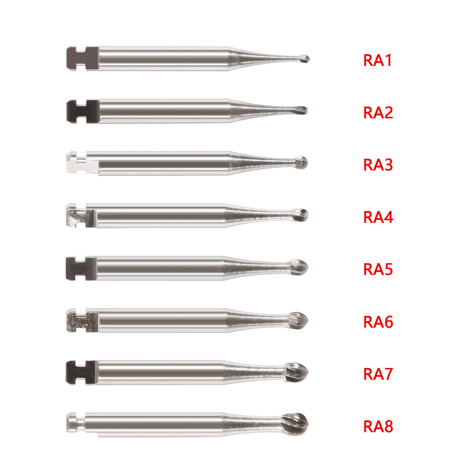 Dental Round Carbide Bur for Slow Speed Latch Type Handpiece RA 1# – 8# Burs