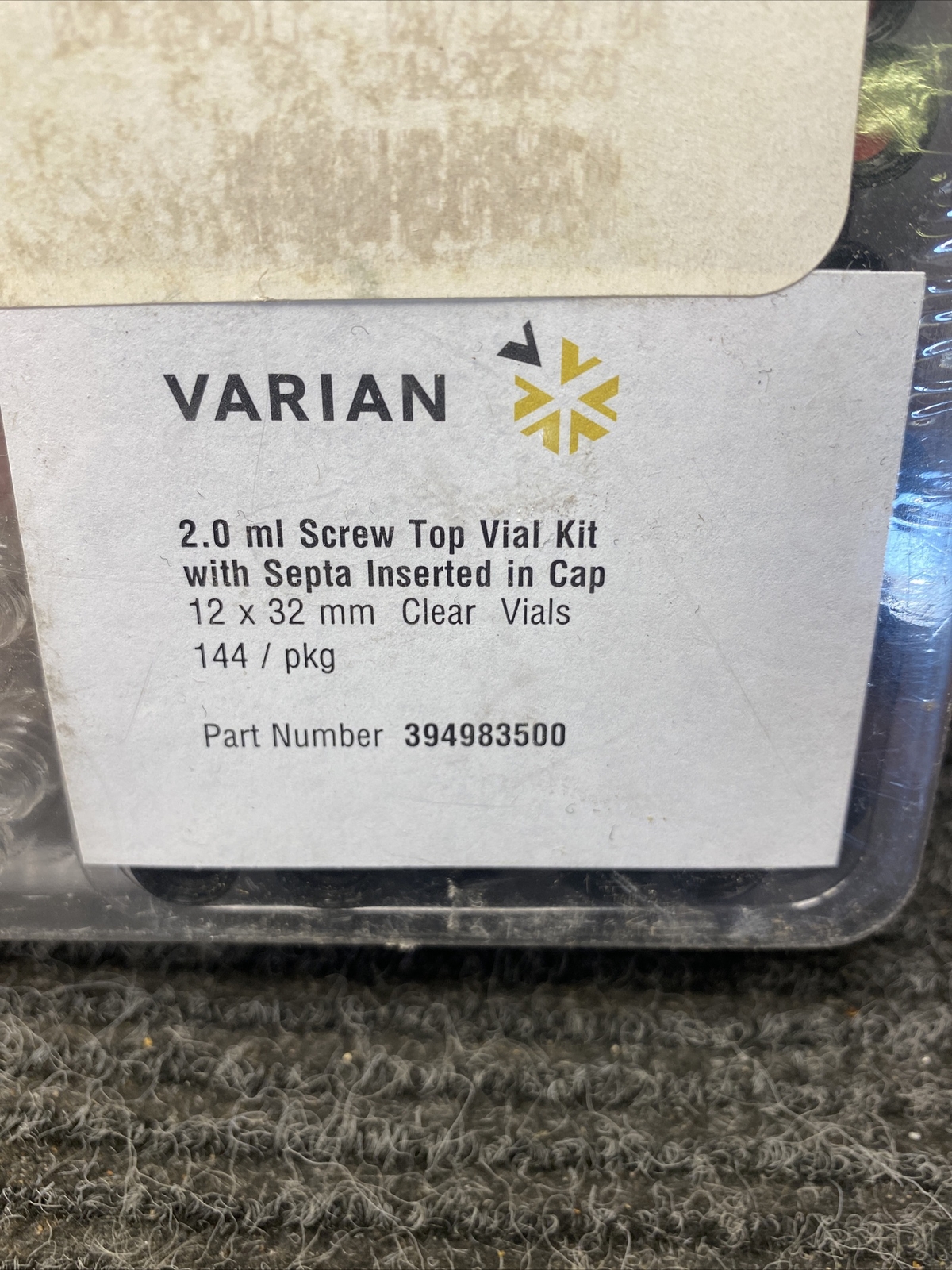 New Varian 394983500 Screw Top Vial Kit, 2 ml 144/pkg