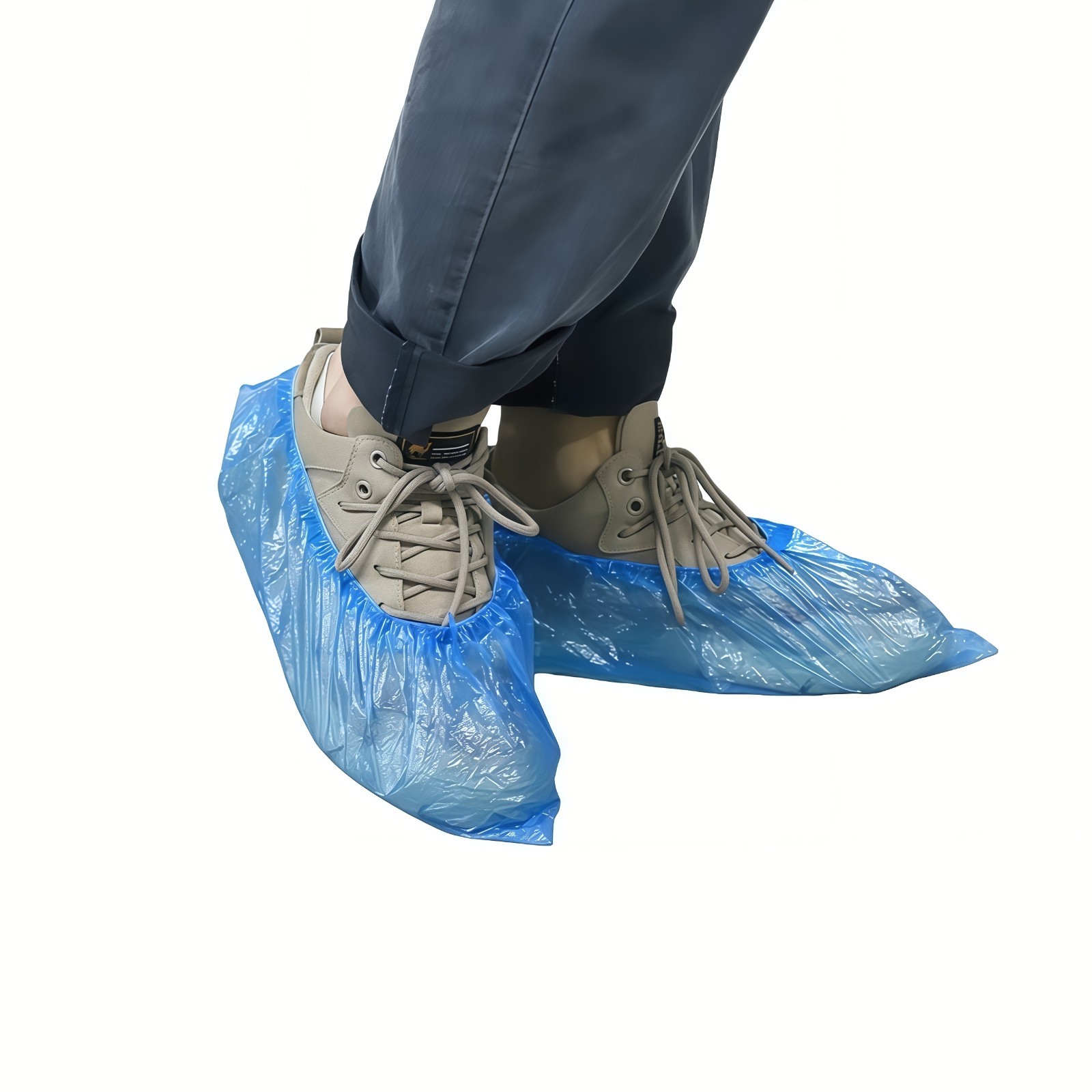 Share 100 Pieces Disposable Plastic Shoe Cover PE Waterproof Shoe Cover for Lab