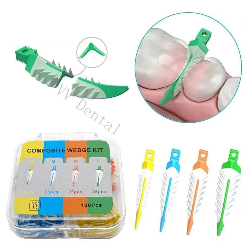 100pcs/box Mix Dental Interdental Wedges Sealing Composite Wedge Silicone