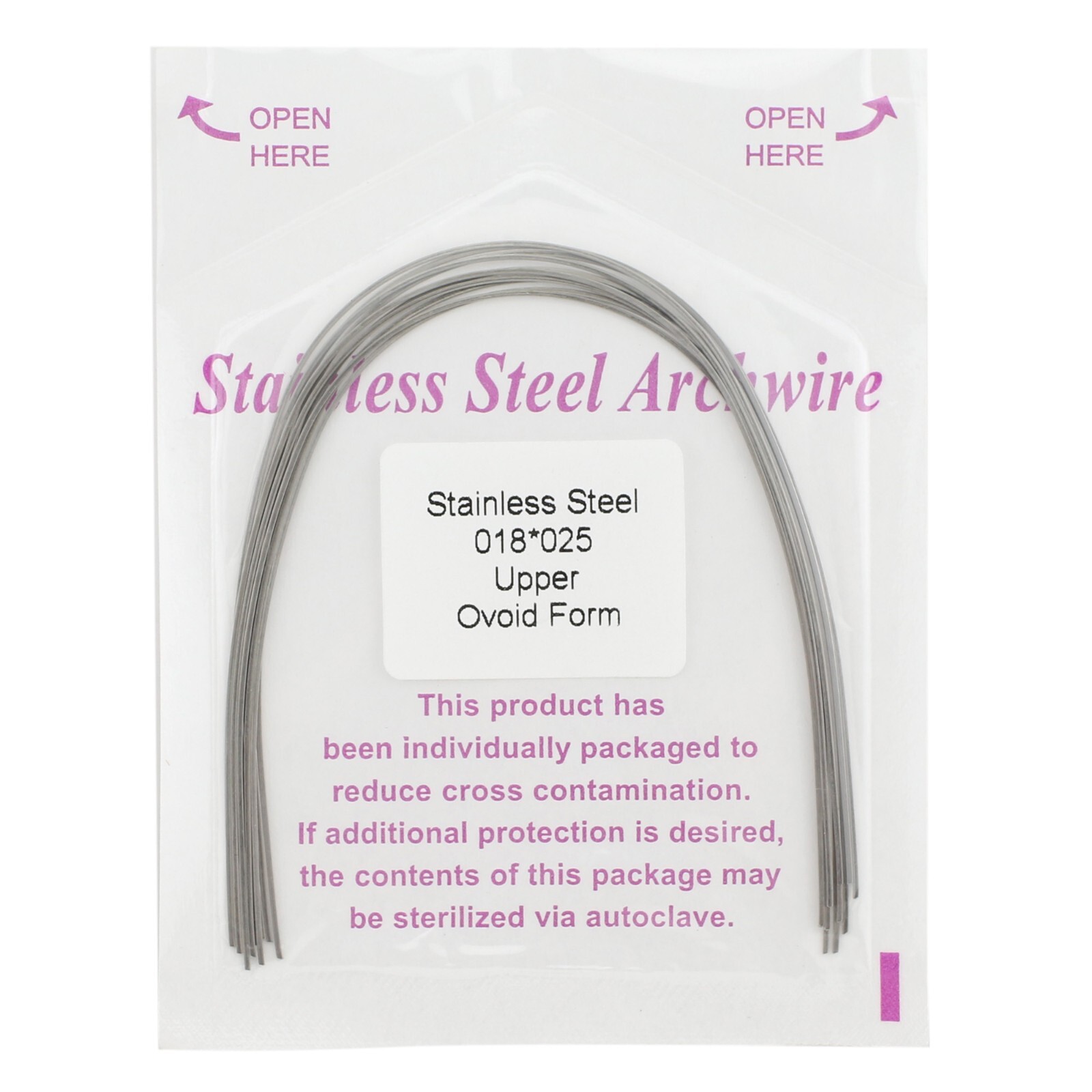 Dental Orthodontic Arch Wire Rectangular Ovoid Stainless Steel 16×16 17×25 18×25