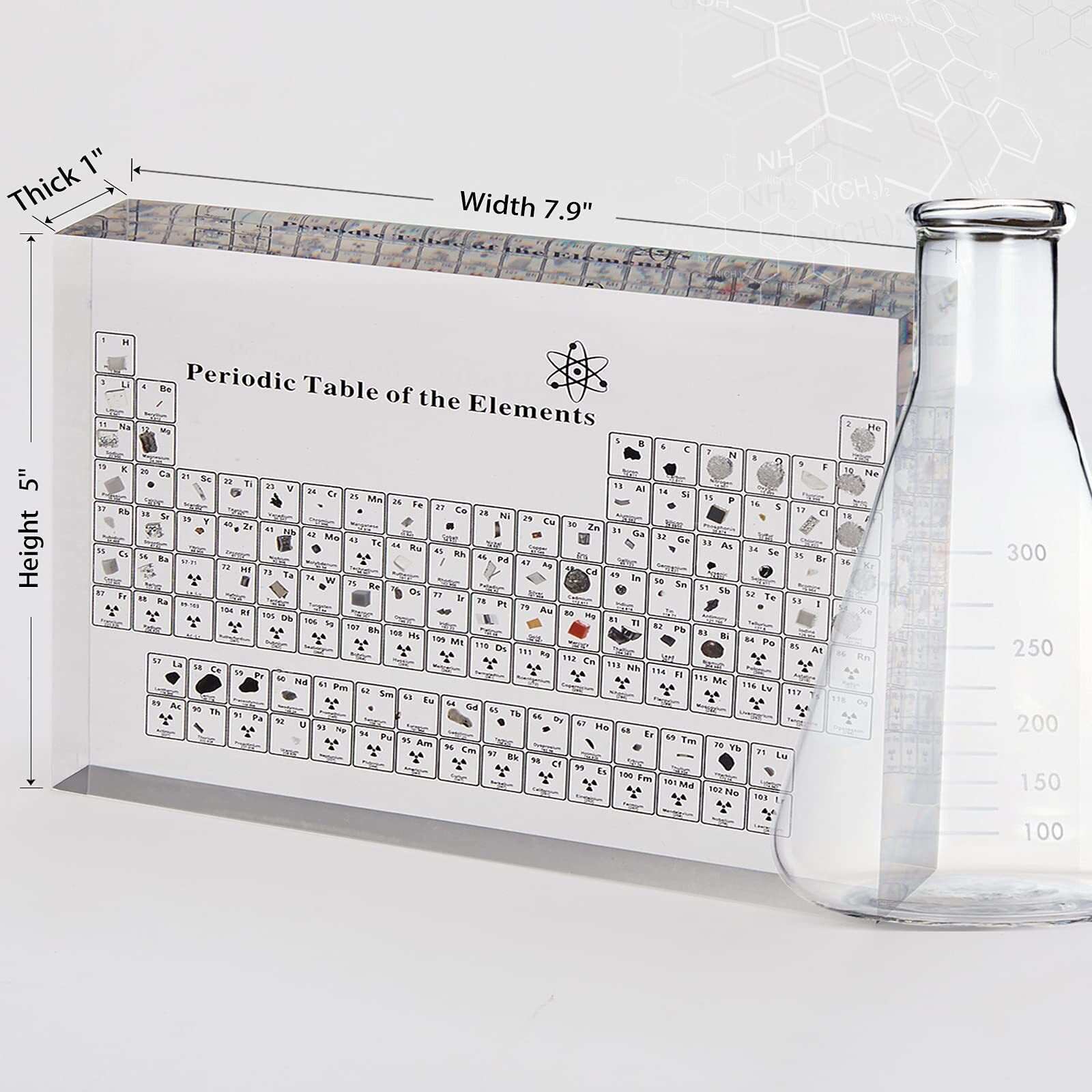 Large Periodic Table with Real Elements Inside 8 Inch Acrylic Periodic Table …