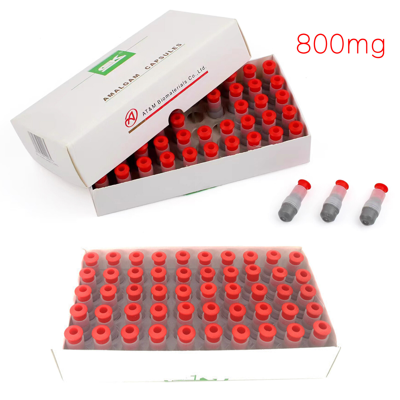 Dental Alloy Amalgam, 2 Spill 600mg Regular Set, 500 or 50 Capsules, Zinc Free