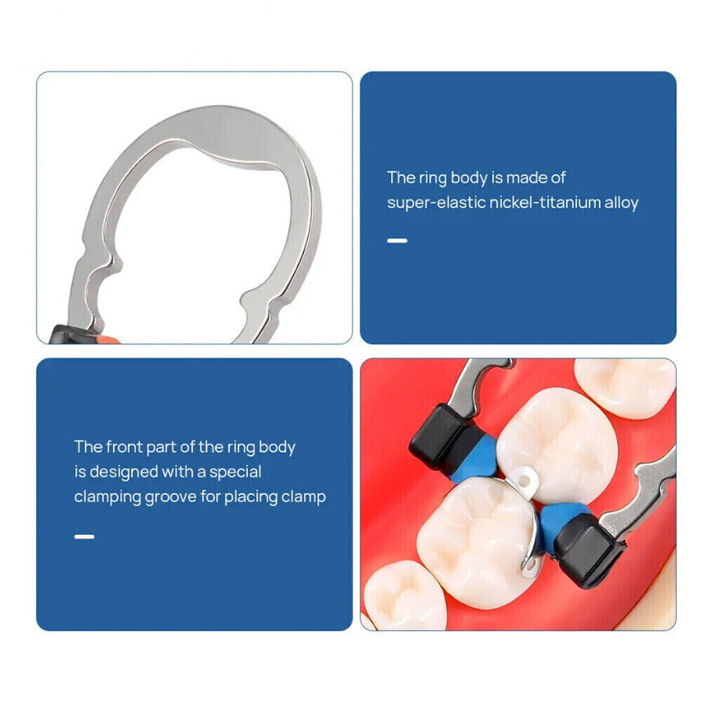 Dental Matrix Bands Clamp Niti Titanium Ring Alloy Sectional Matrice Crown 6.3mm