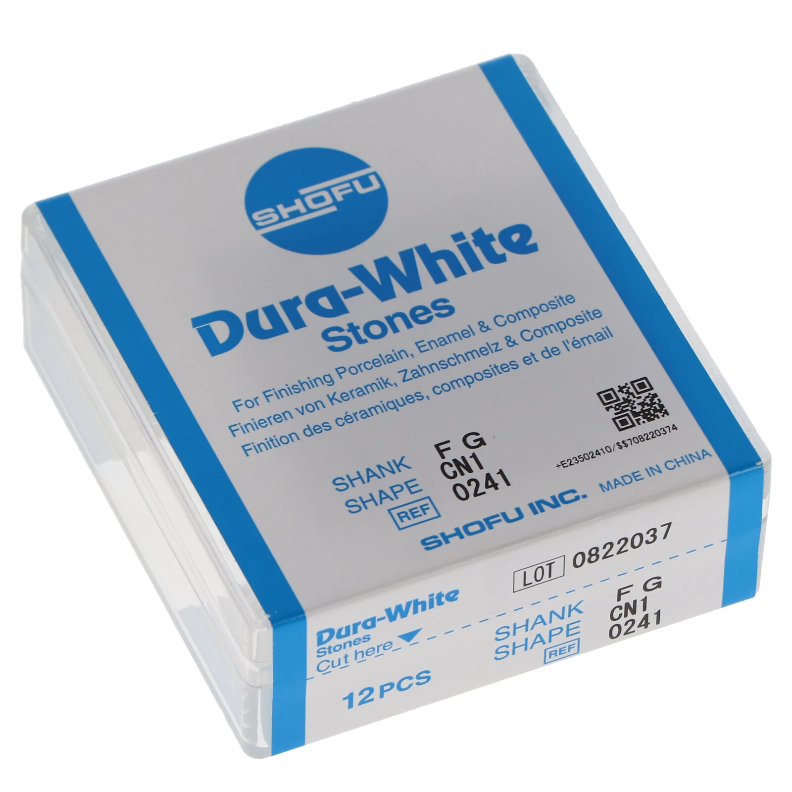 Dura-White Stones, FG, Cone, # 024 (CN1), White, 12/Pk, 0241