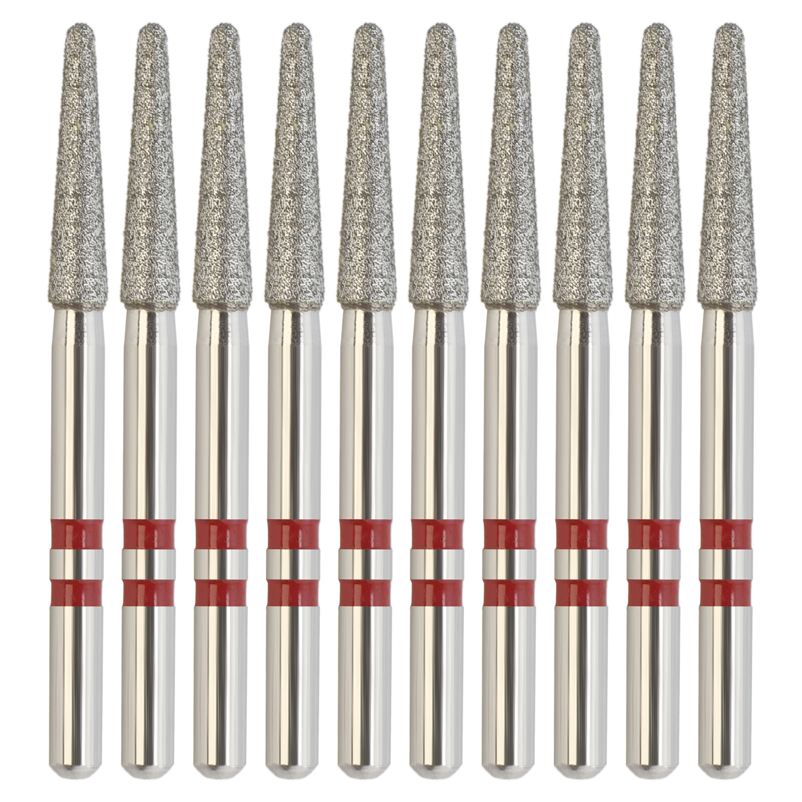 Dental Diamond Burs Round End Taper Zirconia Adjustment FrictionGrip Fine Medium