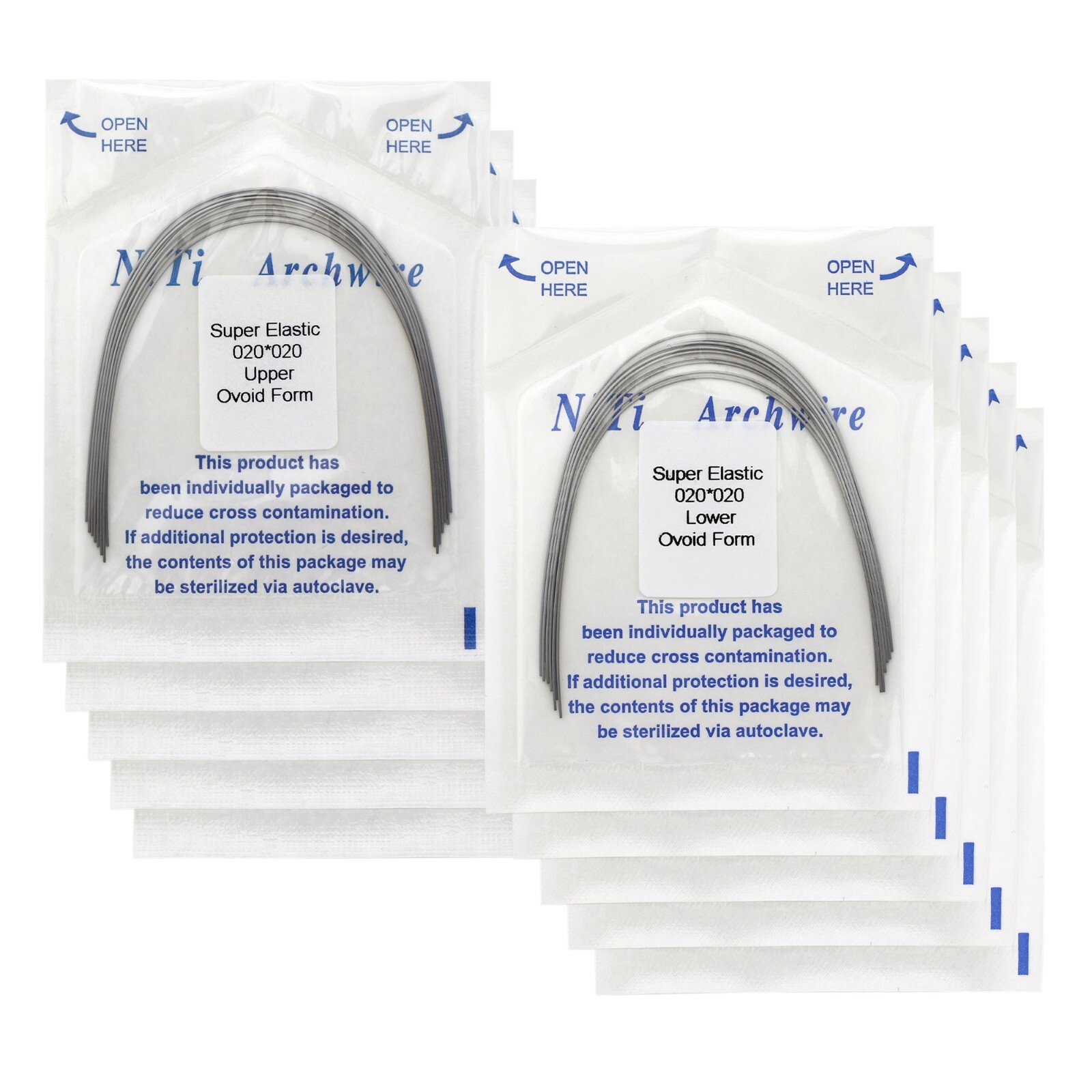US 100PCS Orthodontic Niti Arch Wire Super Elactic Ovoid Form Round Rectangular