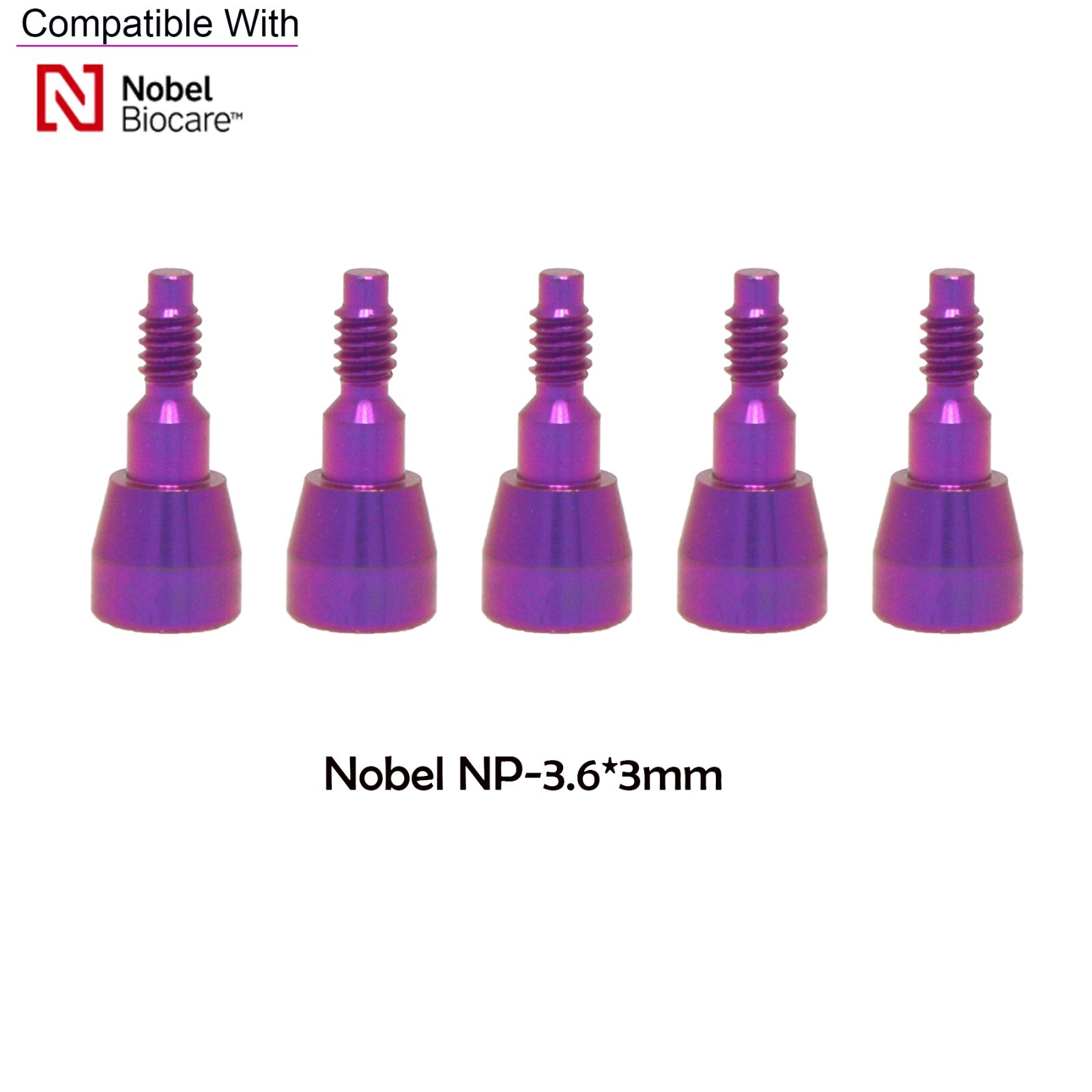 5Pcs Dental Nobel Biocare Healing Abutment Cap Conical NP/RP Ø3.6/5/6mm H3/5/7mm