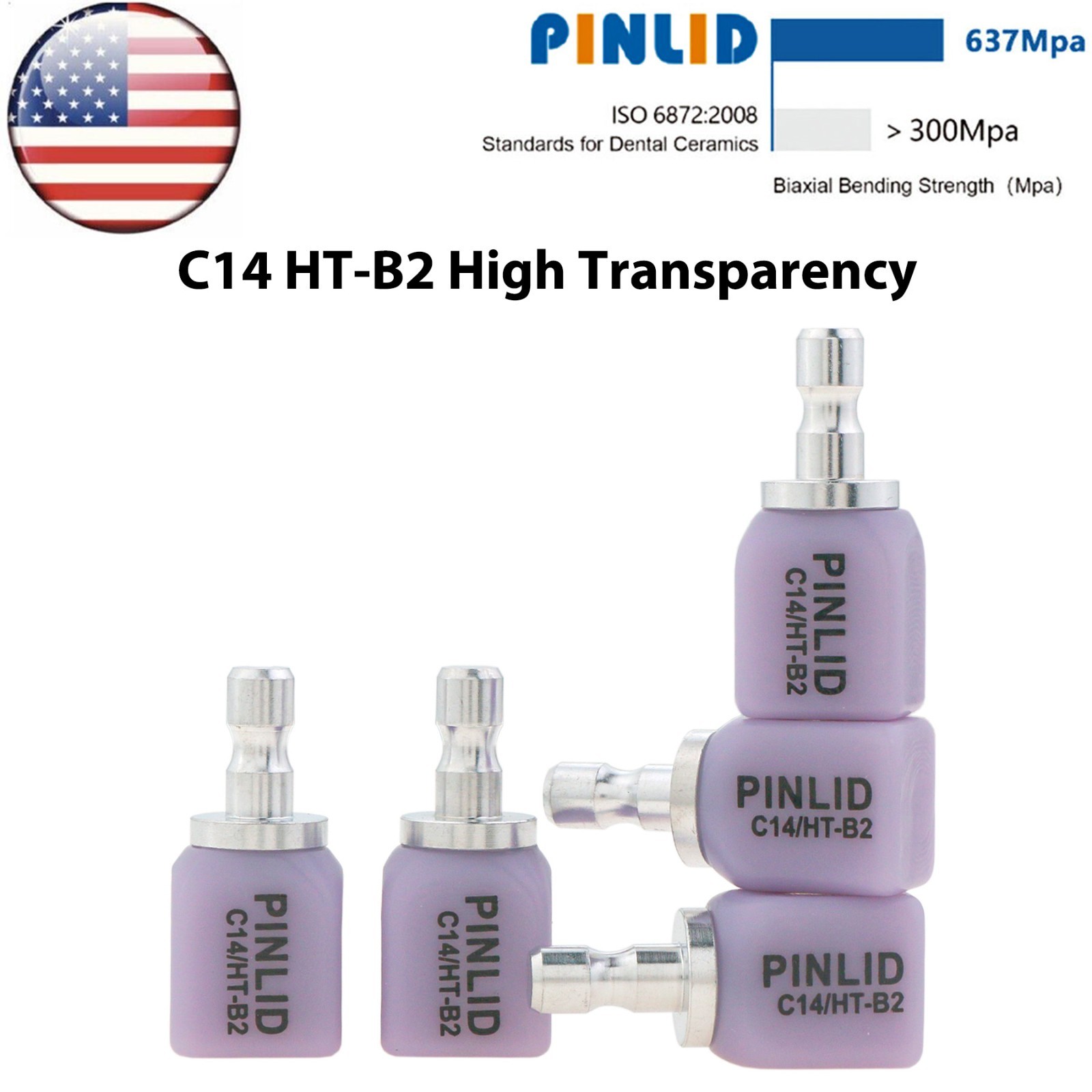 US C14 HT High Transparency Glass Ceramic Block Lithium Disilicate CAD/CAM Cerec