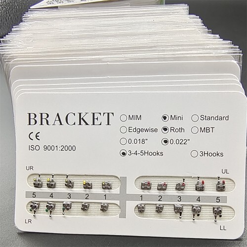 50 Packs Dental Orthodontic Brackets Braces Metal Mini Roth.022 Hooks 345