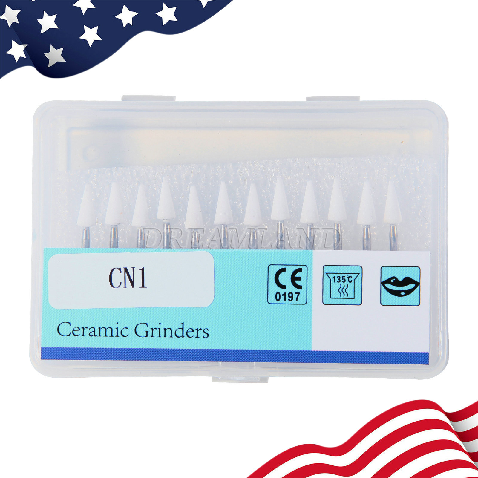 White Mounted Stone Bur FG CN1 (12 per box) Mounted Abrasion Point