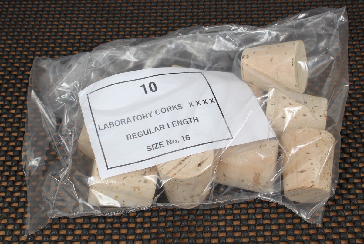 New Lot of 10 Size 16 Natural Cork Laboratory Stopper XXXX Grade, 35mm x 27mm