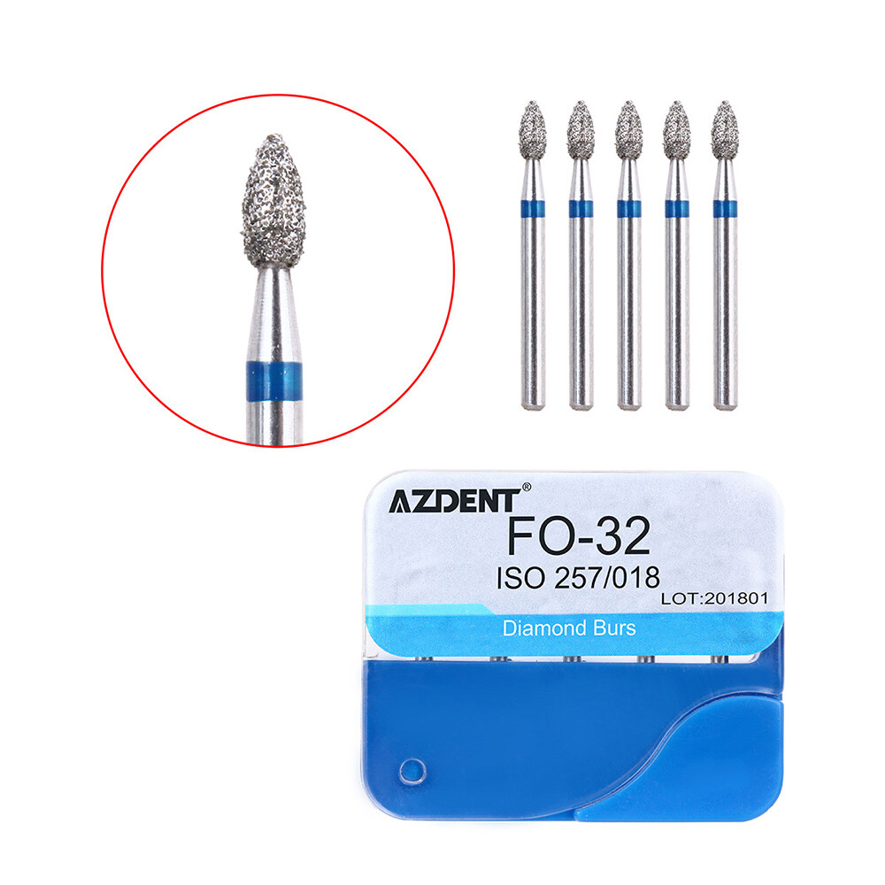 100Pcs Dental Diamond Burs for High Speed Handpiece Medium Friction Grip 20Types