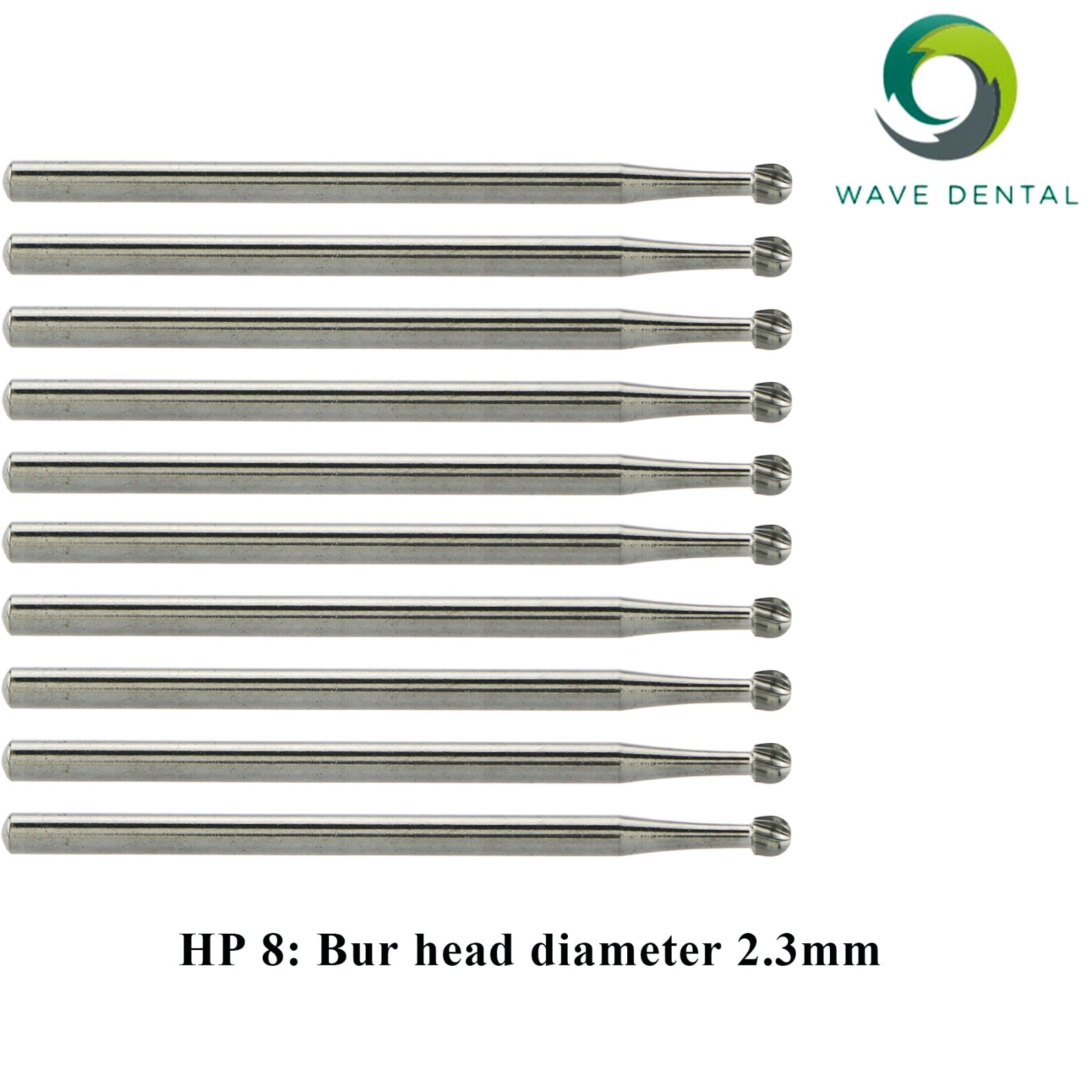 US WAVE Dental Bur Carbide HP8 Round Head For Low Speed Straight Handpiece 10Pcs