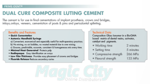 Adhesive Dual Cure Permanent Luting Cement Ionomer Crown Bridge – White Opaque