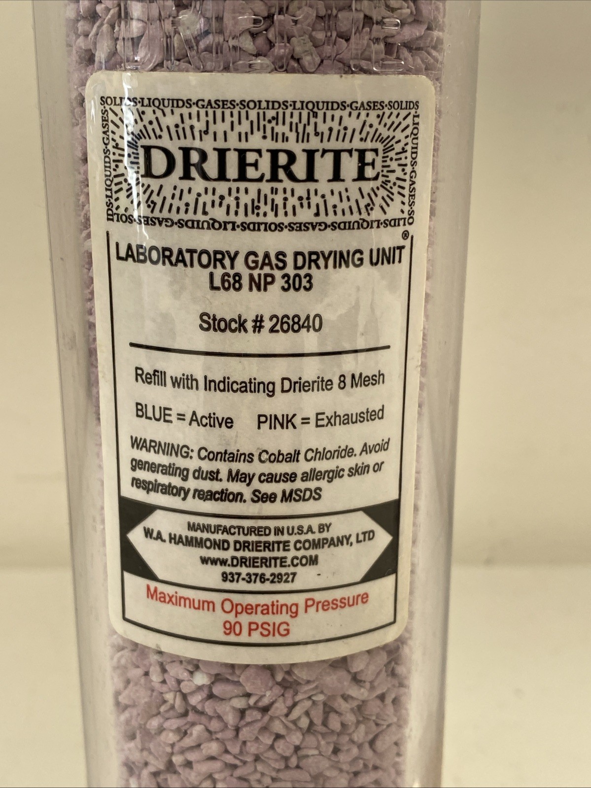 Drierite L68 Gas Drying Unit Barbed 200 L/Hour Flow Rate stock No. 26800 26840