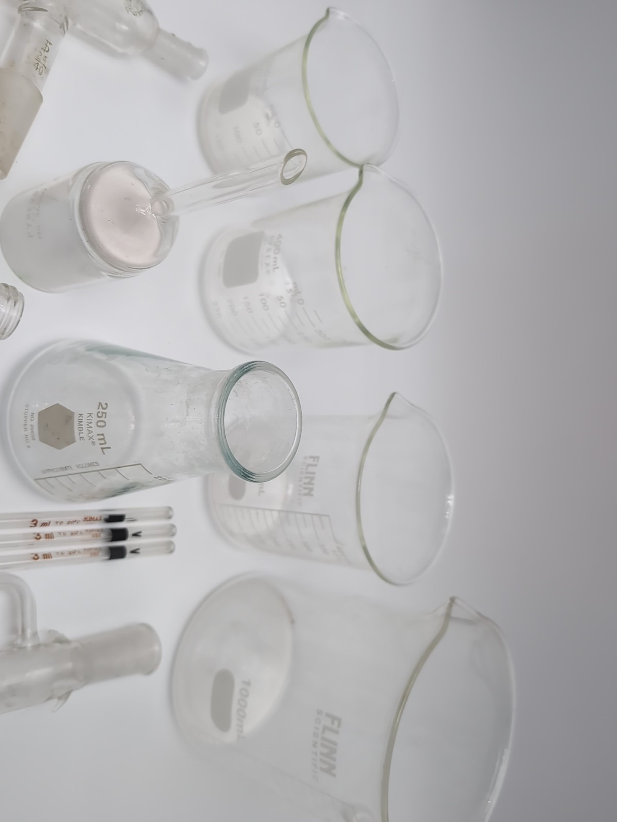 Lot of Pyrex Beakers Lab Ware Glass Lab Lot Random Connections 15 Pc