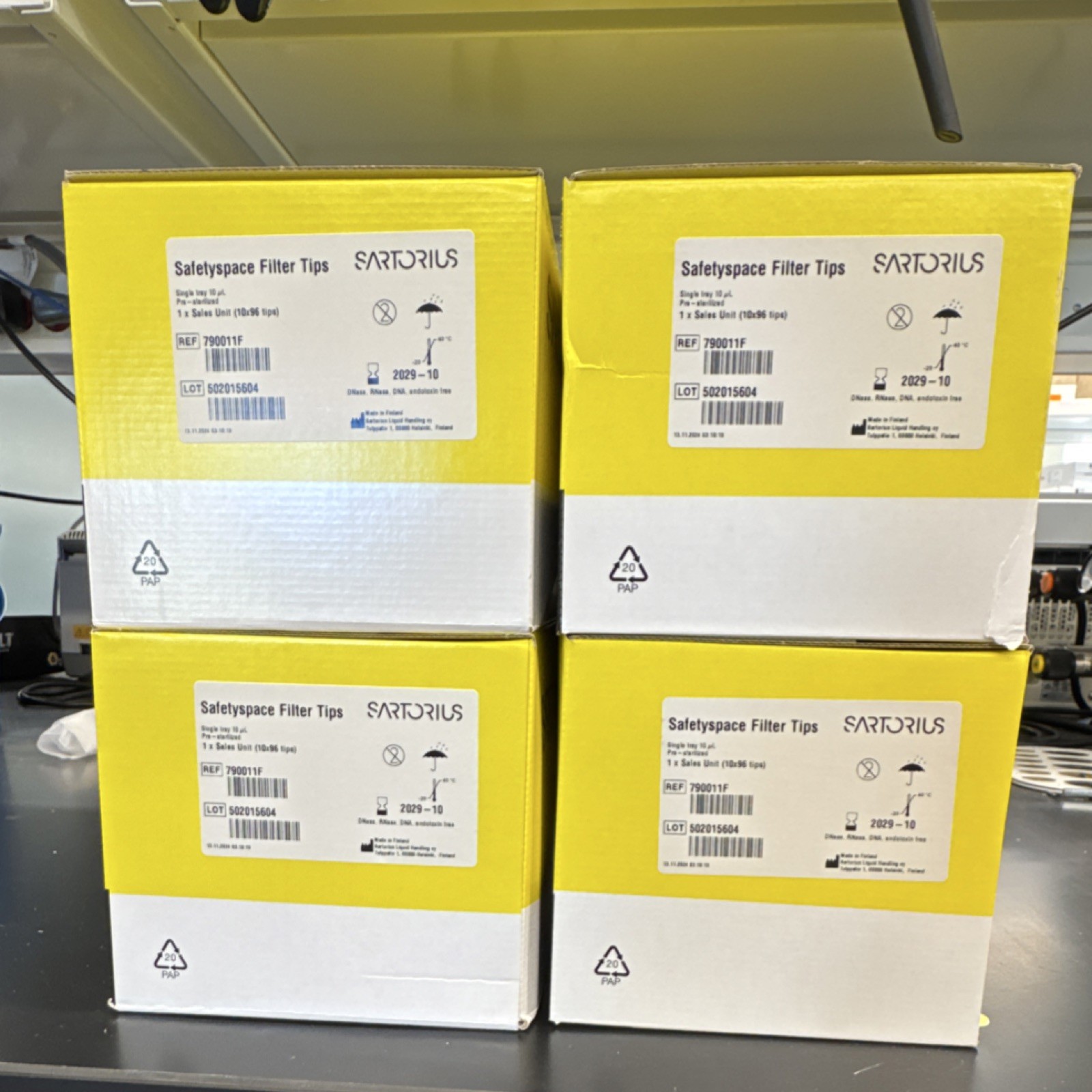 Sartorius Safetyspace Filter Tips 7900111F Physical Laboratory, 4 Cases, 10uL