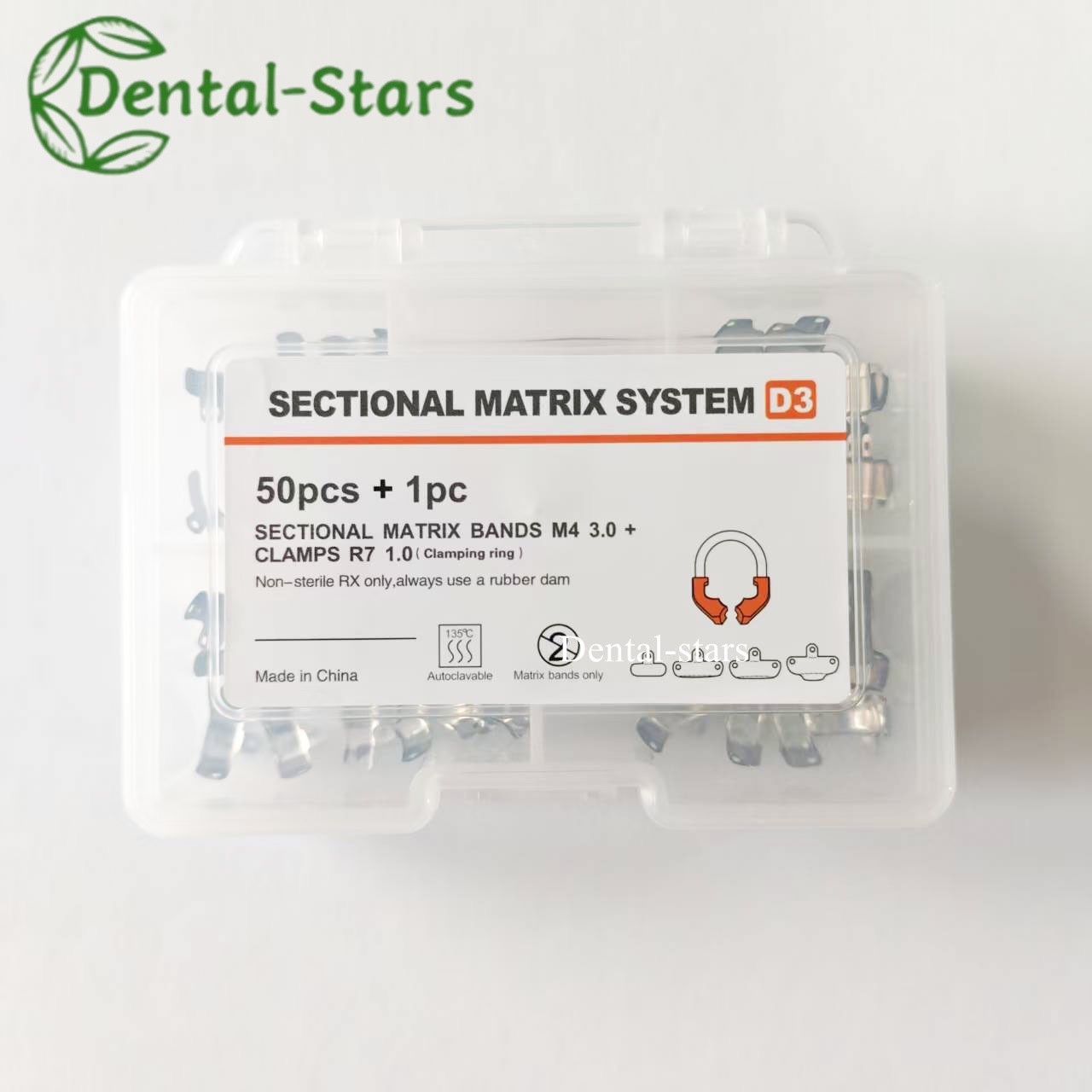 Dental Sectional Matrices System D3 Kit Clamp R7 + Matrix Bands M4 Autoclavable