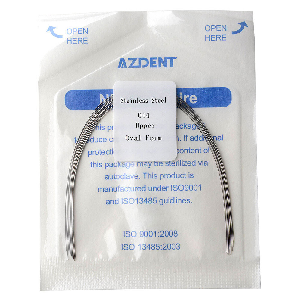 10pcs/Pack Dental Orthodontic Stainless Steel Oval Form Round Arch Wires AZDENT
