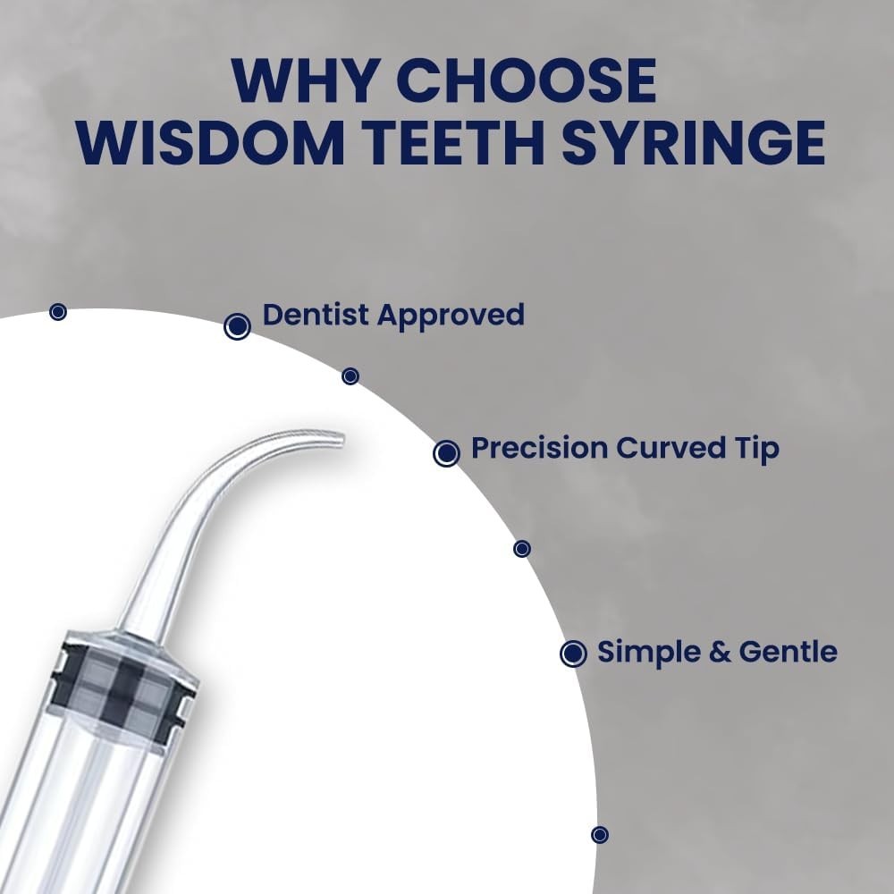 Wisdom Teeth Syringe – Pack of 5 Dental Curved Tip Syringe with Measuring Scale
