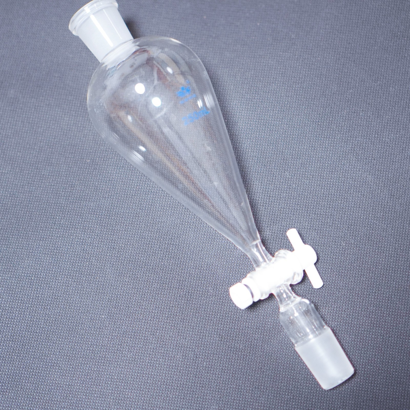 Lab glass separatory funnel 250 ml-5000 ml, telfon stopcock glass separator