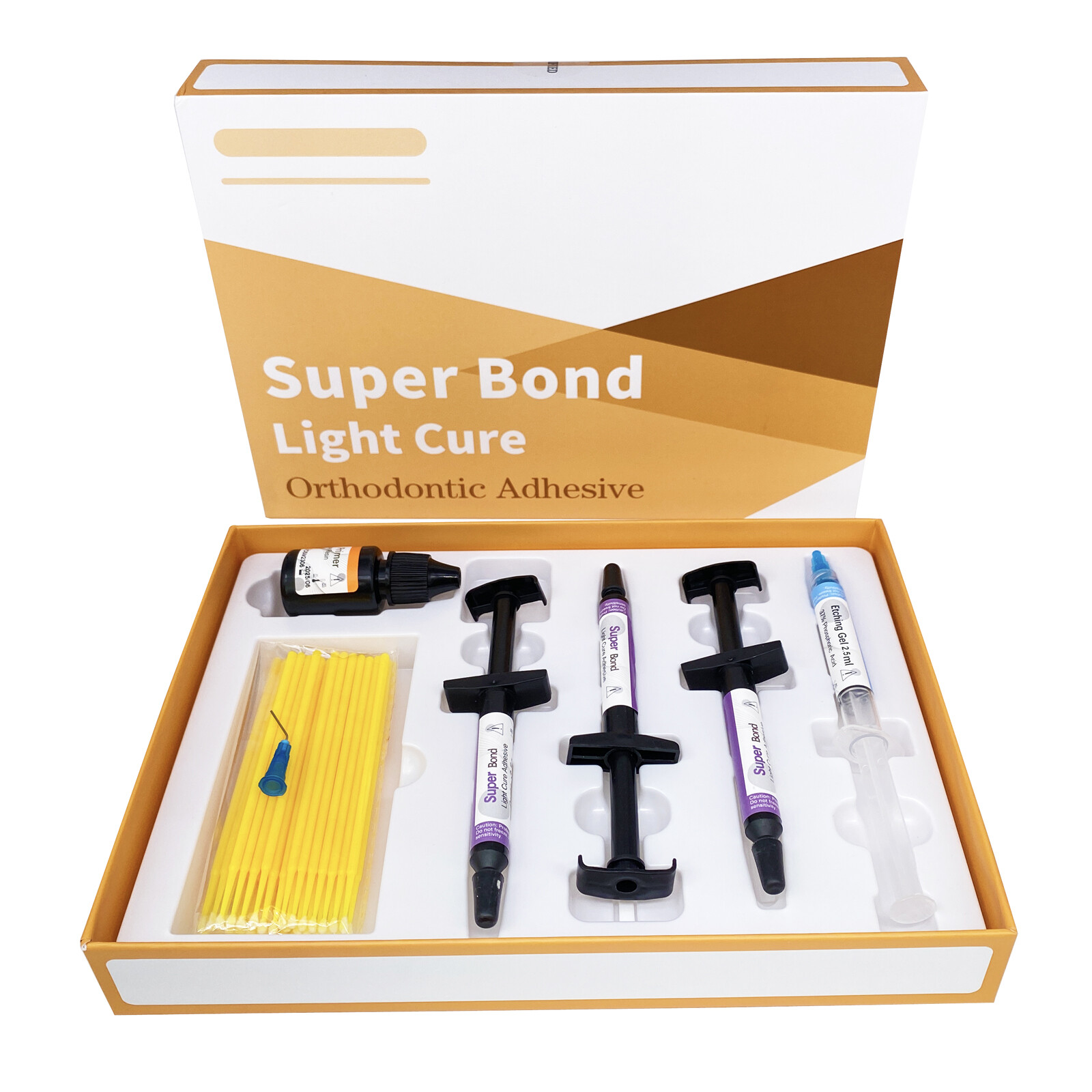 Dental orthodontic Adhesive Super Bond light cure paste, primer, etching