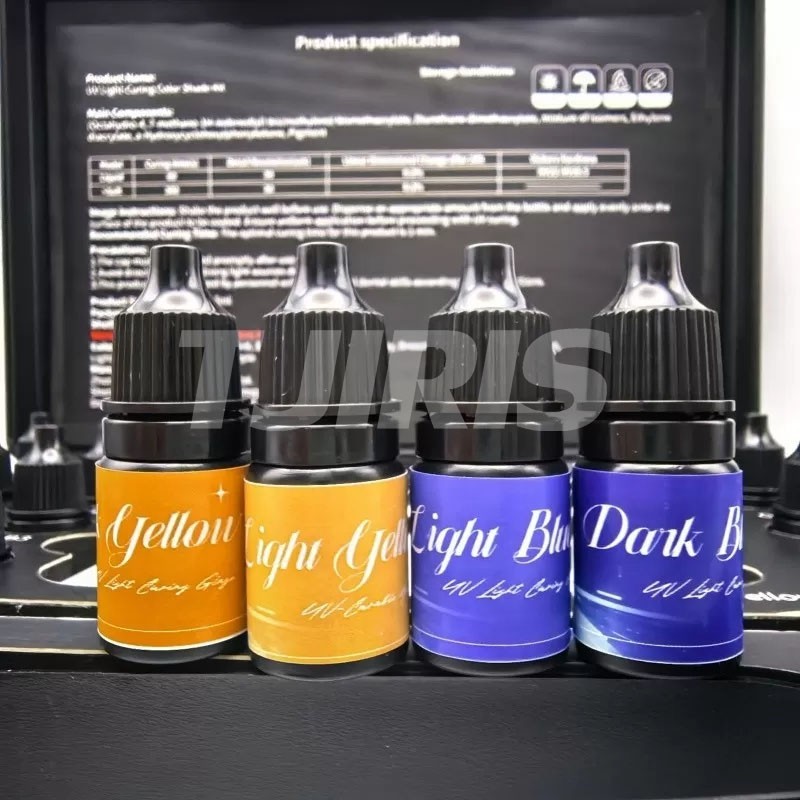 Dental UV Light Curing Stain Glaze Color Shade Kit for Composite and Acrylic