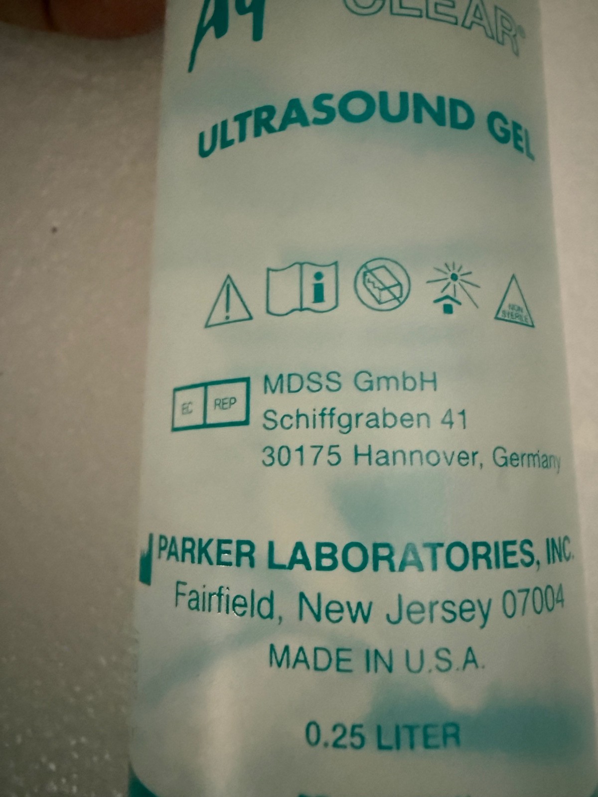 LOT (3) Parker Aquasonic CLEAR Ultrasound Gel 0.25L 8.5oz Ref 03-08