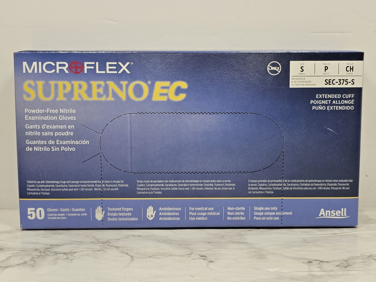 MICROFLEX Supreno EC, Size Small – Powder-Free Nitrile Gloves SEC-375 – 50CT