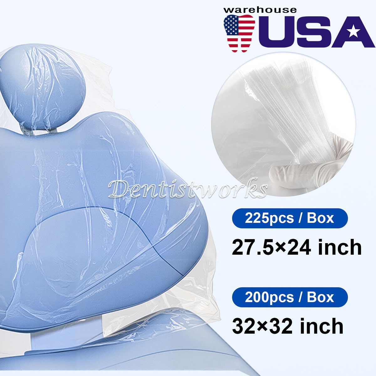Dental Unit Chair Sleeves Cover Half Disposable Protective Soft Durable M&L