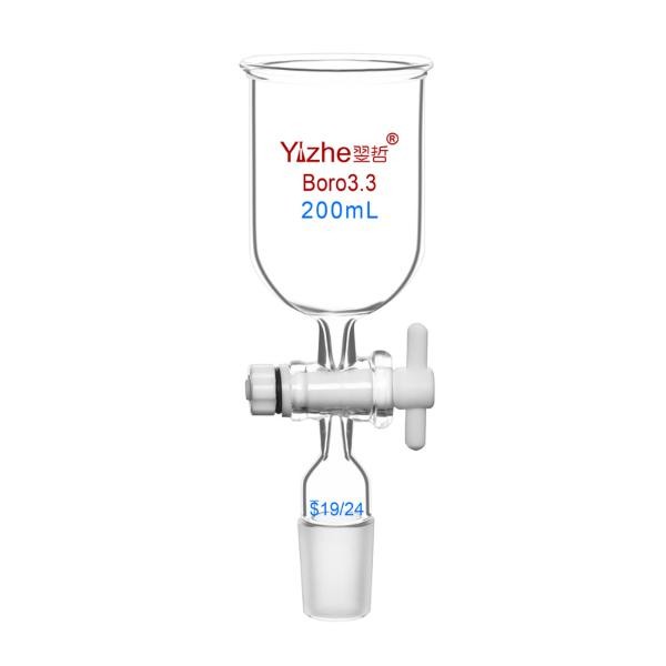 Lab Glassware: 50ml-1000ml Cylindrical Glass Funnel with PTFE Piston