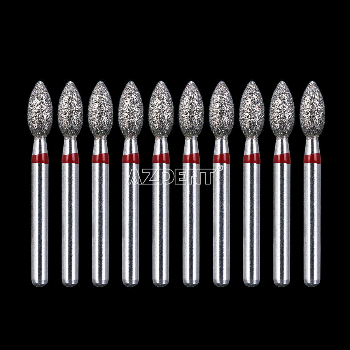 AZDENT Dental Dimond Burs Football #368-023F Fine Red 10Pcs/Pack