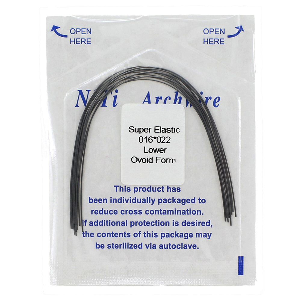 alambre de ortodoncia NiTi 014 16×22 Stainless Steel Round Rectangular Natural