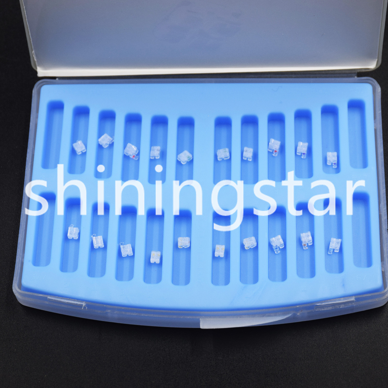 Dental Orthodontic Mini Monocrystalline Bracket Sapphire Braces Slot.3-4-5 Hooks