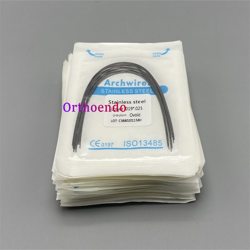 100 Pcs Dental Ortho S.S Arch Wire Round Rectangular Stainless Steel Wires Ovoid