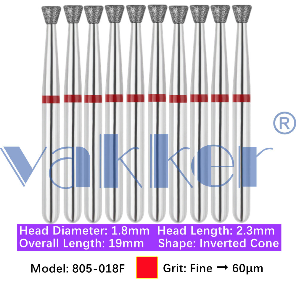 10pc Diamond Burs Shape Inverted Cone & Amalgam Buster Fine Medium Coarse