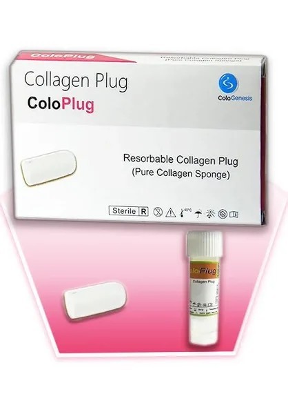 Colo Plug Sterile Collagen Plug (50 Packs) 8 × 20 mm Free Shipping