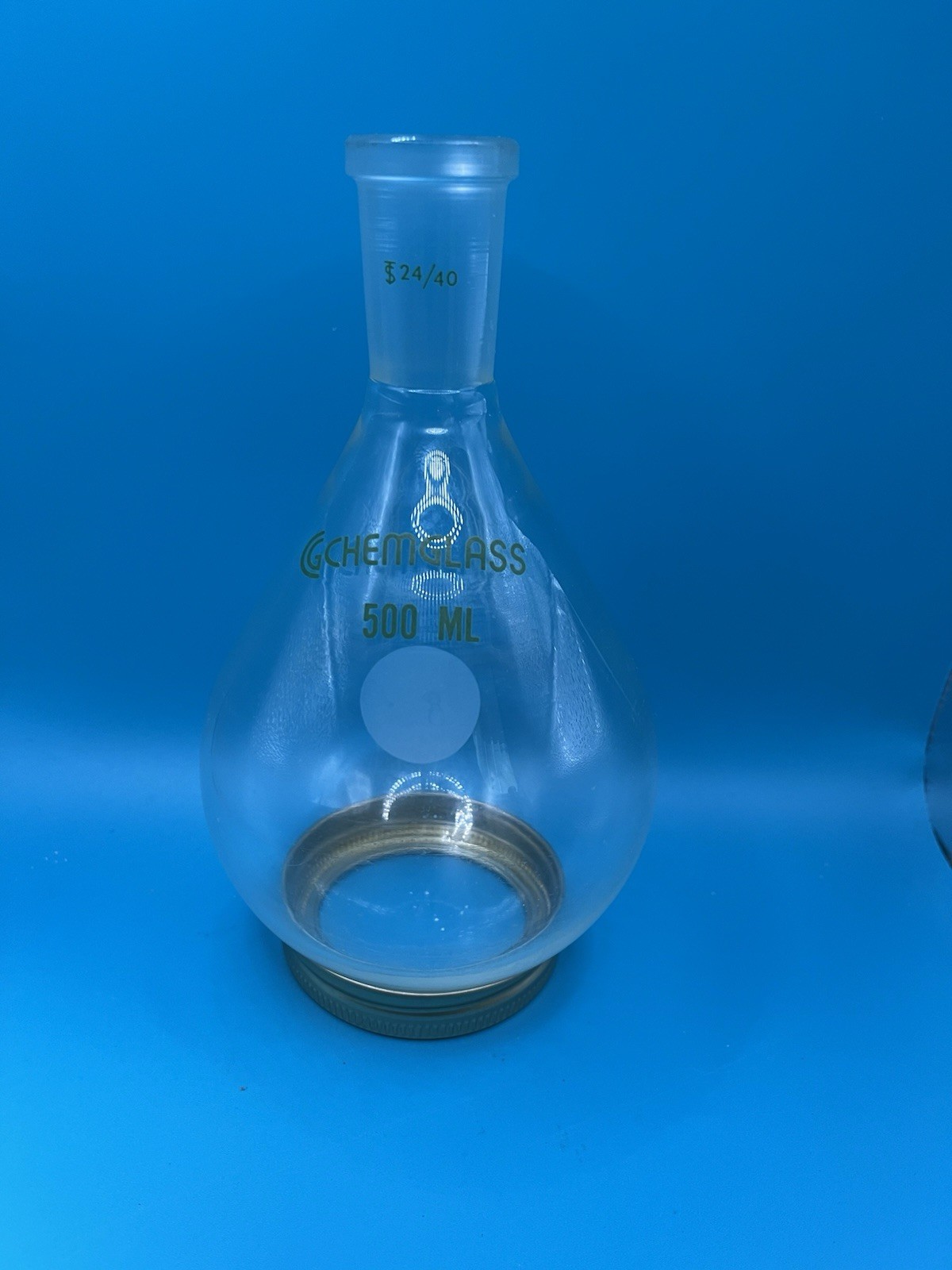 Chemglass 500mL Heavy Walled Round Bottom Flask Socket Joint 24/40 single neck