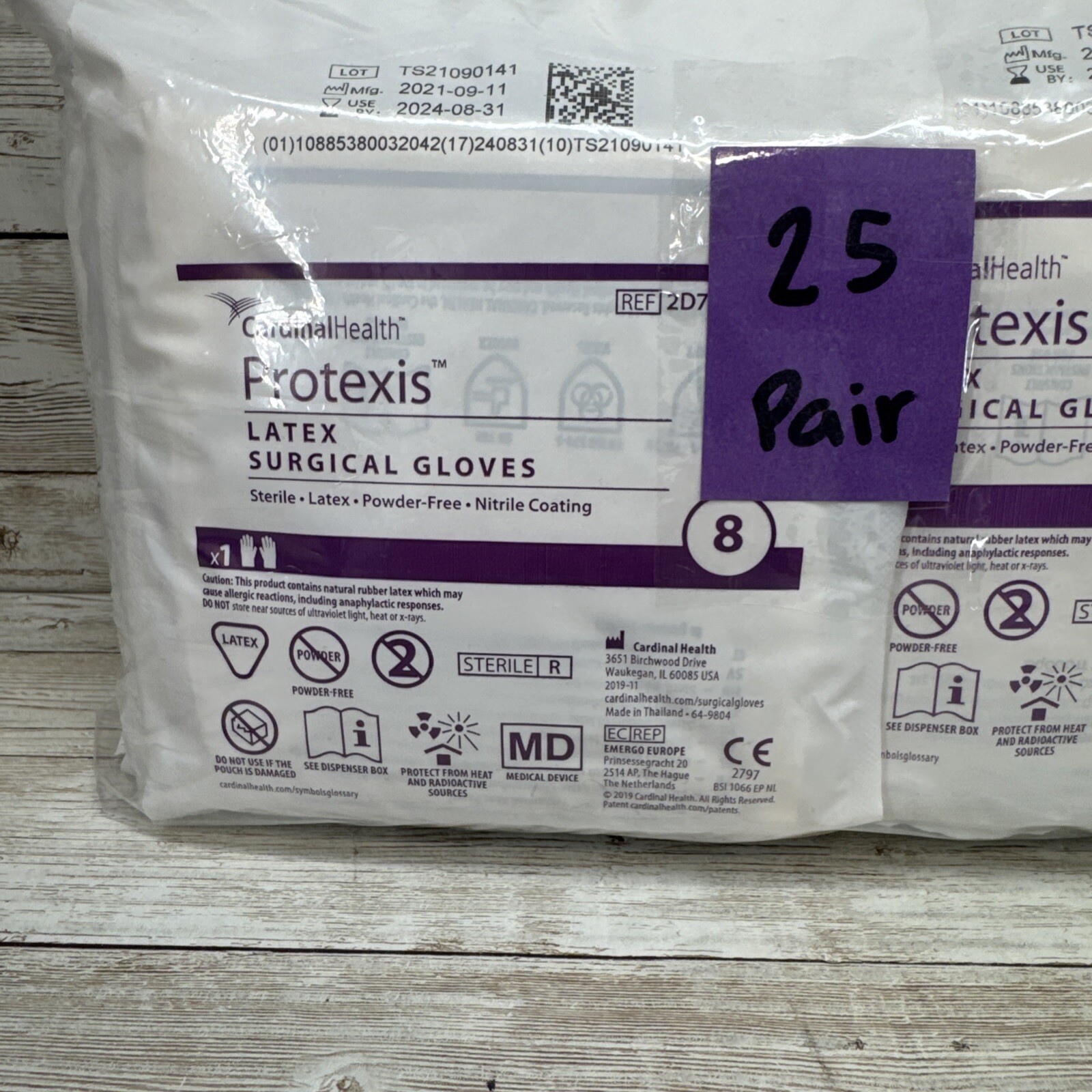 Cardinal Health Protexis Latex Surgical Gloves, *25 PAIR* Size: 8 *See Date*