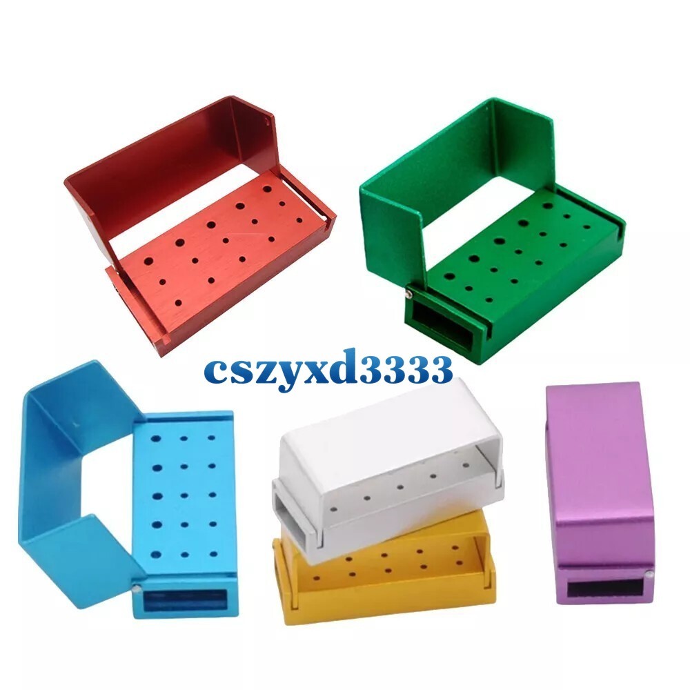 Dental Bur Holder Block Disinfection Box 10/15/16/24/30/56/100/142/152 Holes