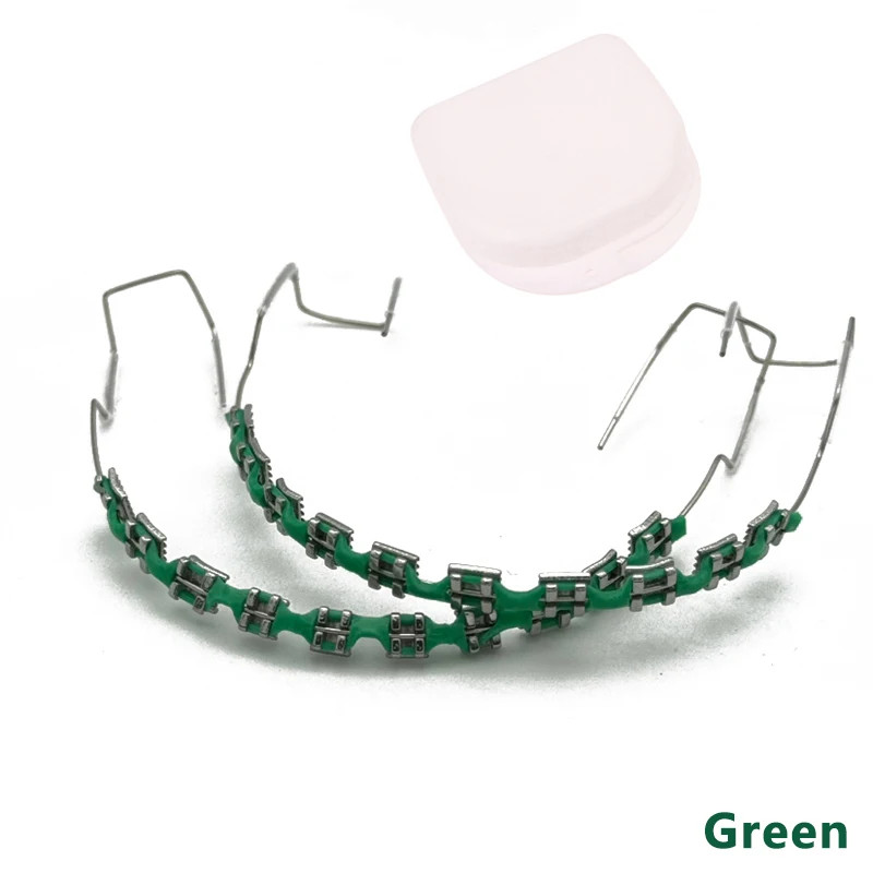 2Pcs Fashion Fake Braces Colorful Brackets for Teeth Temporary Metal Wires Metal