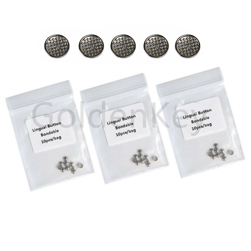 Dental Orthodontic Lingual Buttons Bondable Round Split Mesh Base 10Pcs/Pack