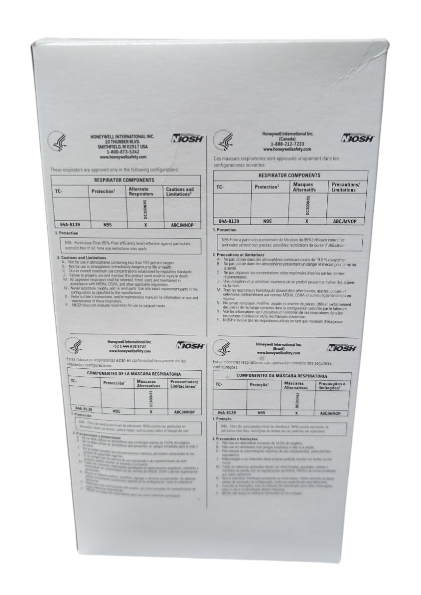 N 95 Mask 20 Count Honeywell DC300N95 Disposable N95 Respirators, NIOSH-Approved