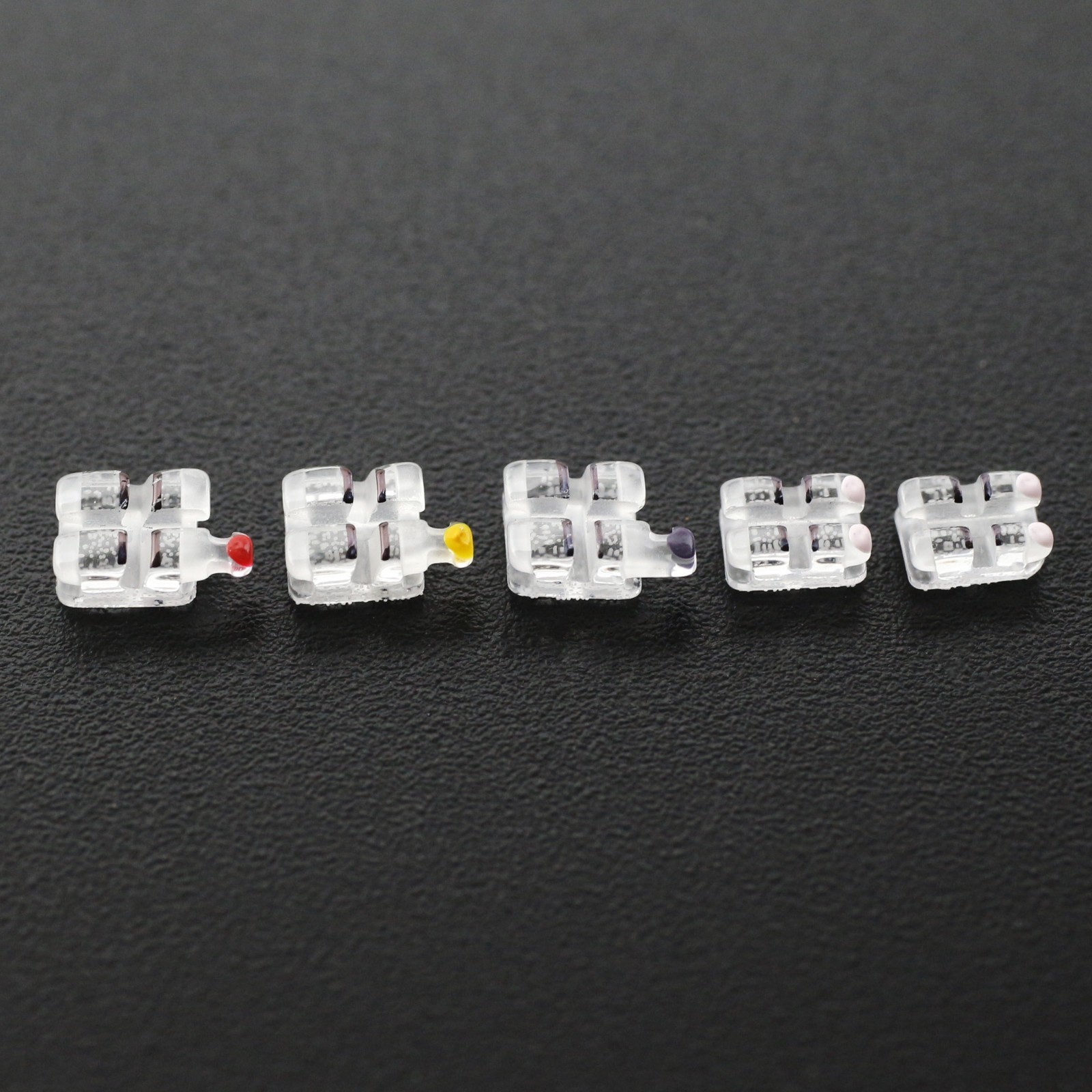 20PCS Dental Orthodontic Sapphire Crystal Bracket Aesthetic Roth 022 3 4 5 Hooks