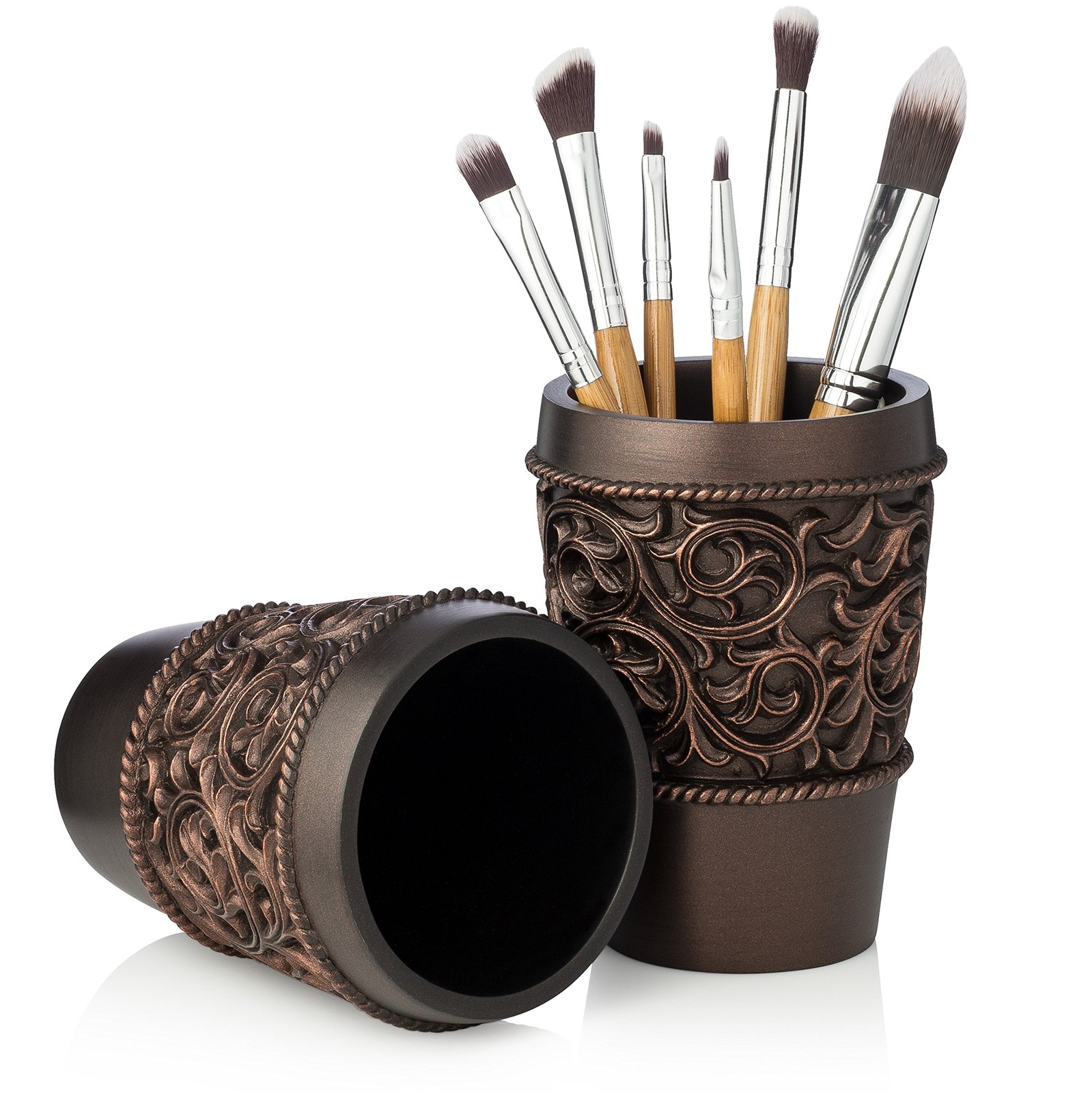 Essentra Home 4-Piece Bronze Bathroom Accessory Set Complete Set Includes