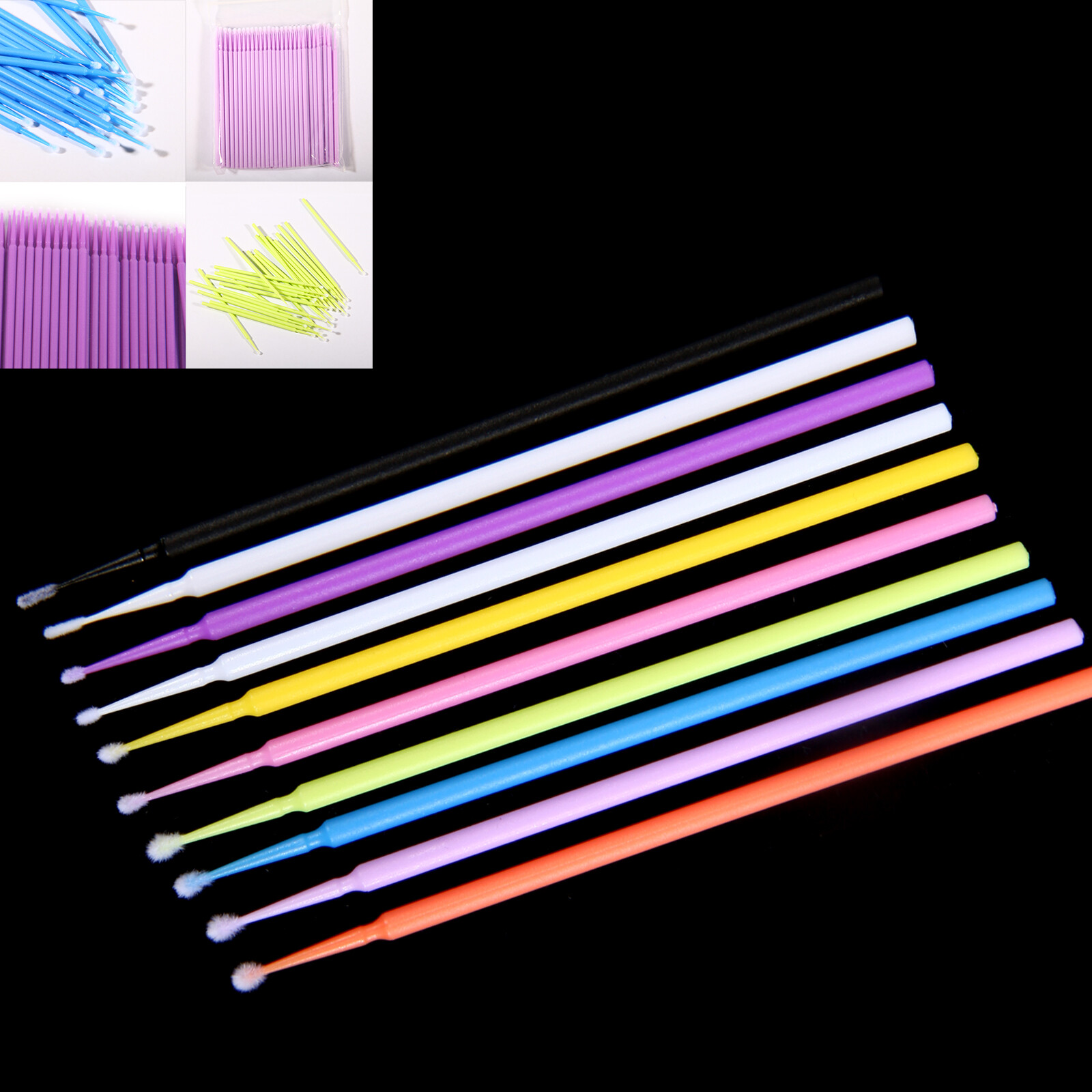 100Pcs Sale Swabs Disposable Mini Applicator Brush Stick Eyelash Extension Eye